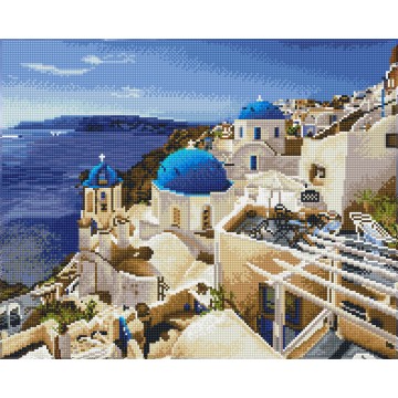 Santorini Blue (Τετραγωνα Diamonds)