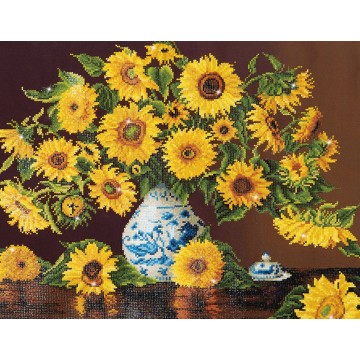 Sunflowers in a china vase